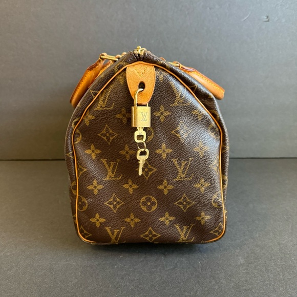 Louis Vuitton Speedy 30 Bag Brown LV Monogram Top Handle Classic Old Money - Picture 9 of 15